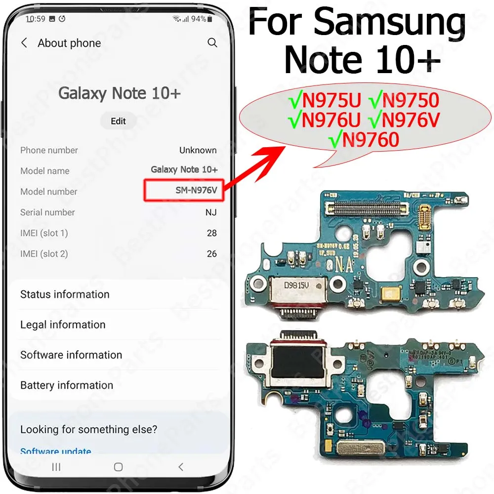 Samsung Galaxy Note 10 Lite USB Charging Port PCB 6 Samsung Galaxy Note 10 Lite USB Charging Port PCB - Image 6