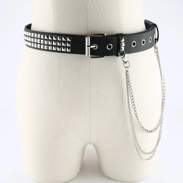 Trendy Unisex Metal Rivet Chain Belt - Image 3