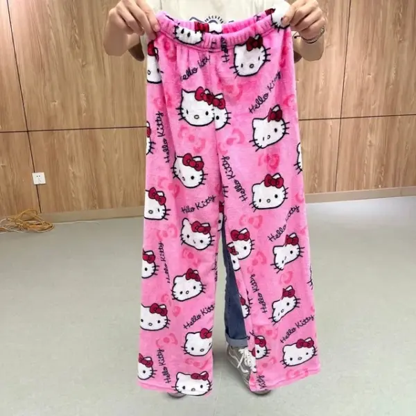 Hello Kitty Flannel Pajamas Women’s Warm Halloween Pants - Image 12