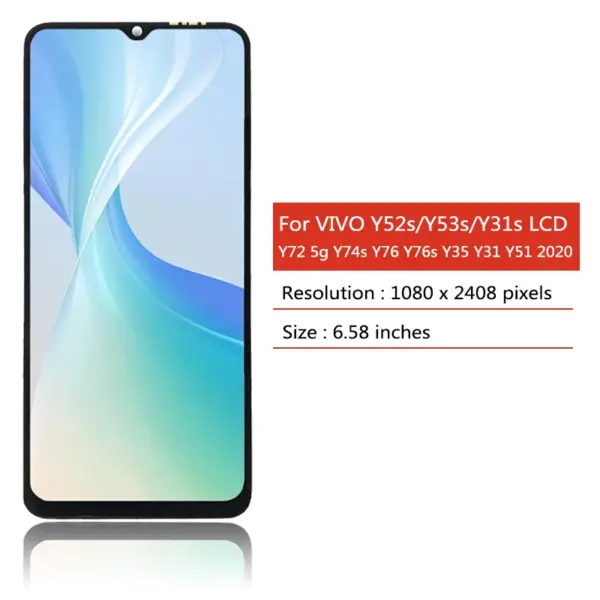 6.58-Inch LCD Display for Vivo Y52s/Y53s Y31s Y72 5G - Image 2