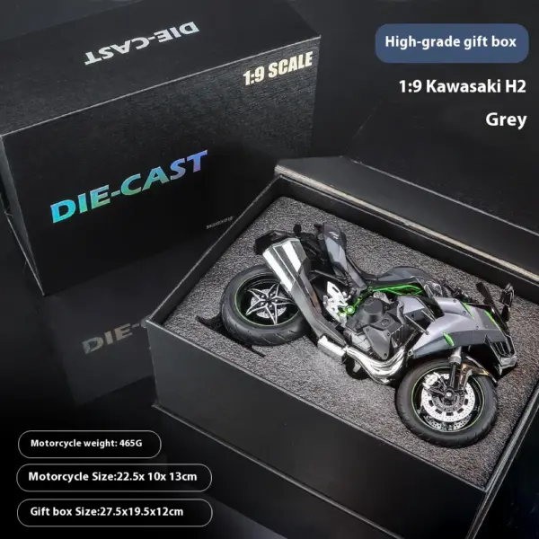 1:9 Kawasaki H2R BMW S1000RR Diecast Model Toy - Image 3