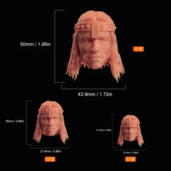 Unpainted 1/6-1/18 Anime Head Sculpt for DIY Fans - Image 12
