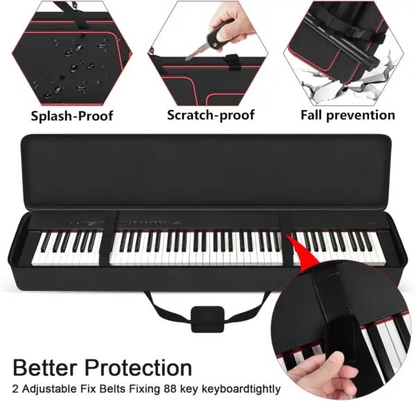 Yamaha P71/P143B Keyboard Case with Stand Holders - Image 6