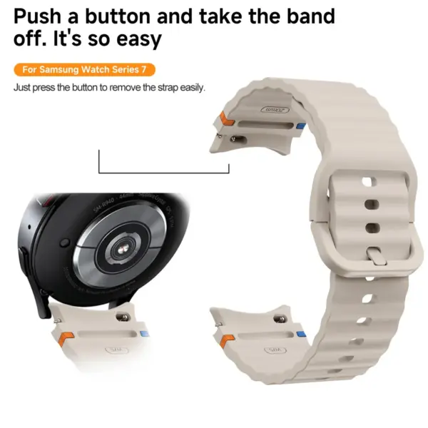 Silicone Sport Strap for Samsung Galaxy Watch 7/FE/Pro 44mm - Image 3