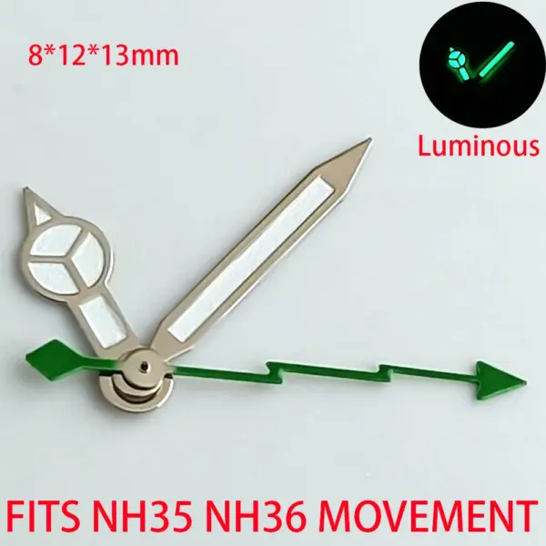 NH36 Watch Hands with Super Luminous Green Tips - Image 9