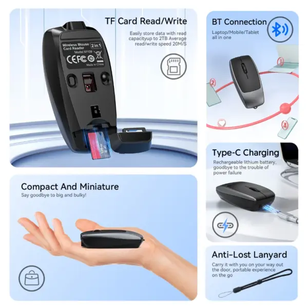 Mini Bluetooth Mouse DIXSG Support TF Card and Type-C Charging - Image 5