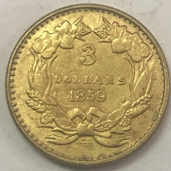 1860s US Three Dollar Antique Coin Replica - Image 2