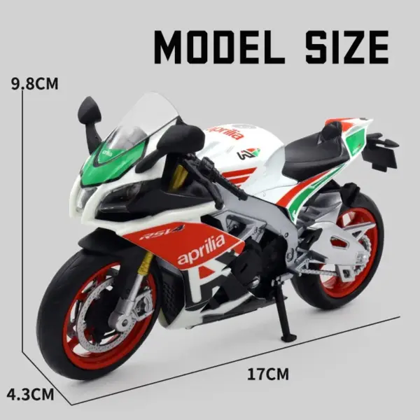 1:12 Scale Aprilia RSV4 Diecast Motorcycle Model - Image 6