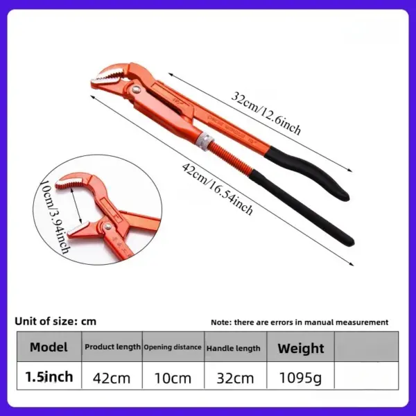 Eagle Point Pliers 1.5-inch Heavy Duty Pipe Wrench - Image 7