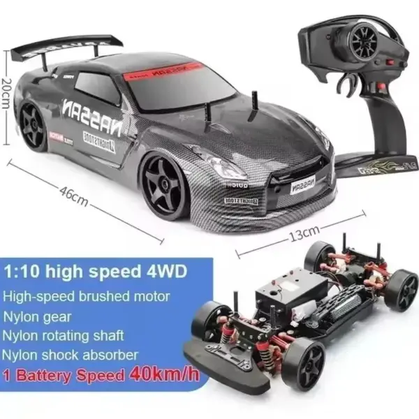 High-Speed 1/10 Drift RC Car with Dual Batteries - Image 2