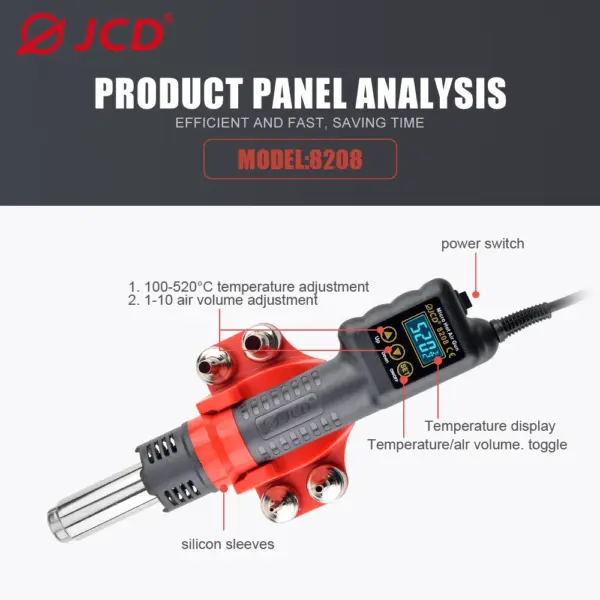 JCD 8208 Micro Rework Soldering Station with LCD - Image 5