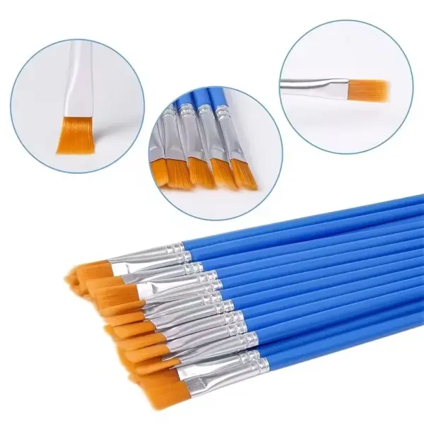 100pcs Nylon Painting Brush Set for Art Enthusiasts - Image 5