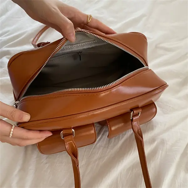 Retro Women's PU Leather Satchel Shoulder Bag - Image 5