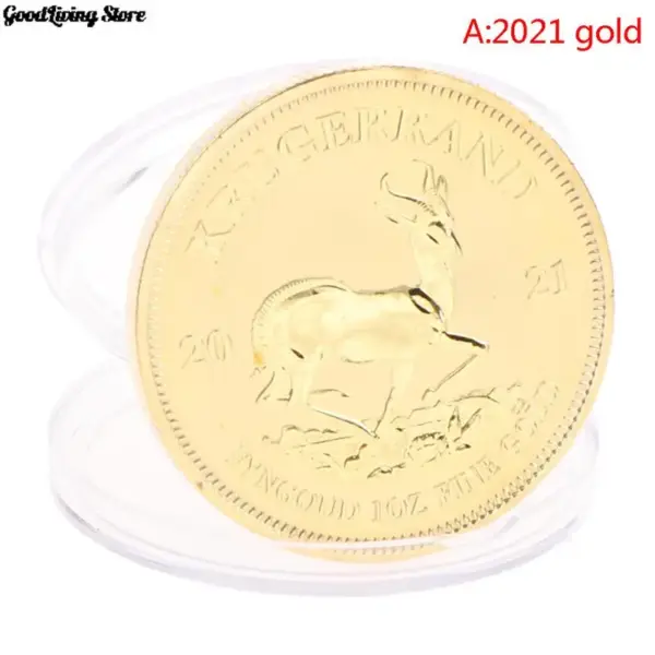 South African Gold Krugerrand Replica Coin 4cm - Image 12