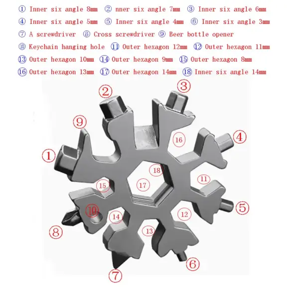 18-in-1 Stainless Steel Snowflake Multi-Tool - Image 2