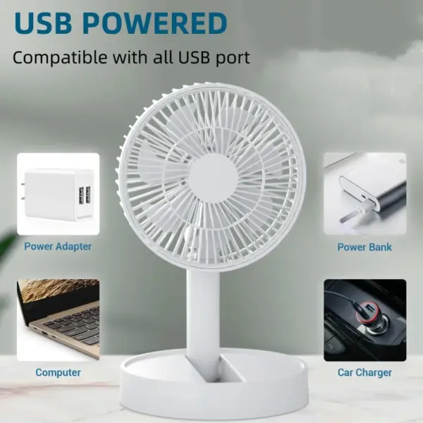 USB Foldable Fan with 4 Speed & Timer F28 - Image 2