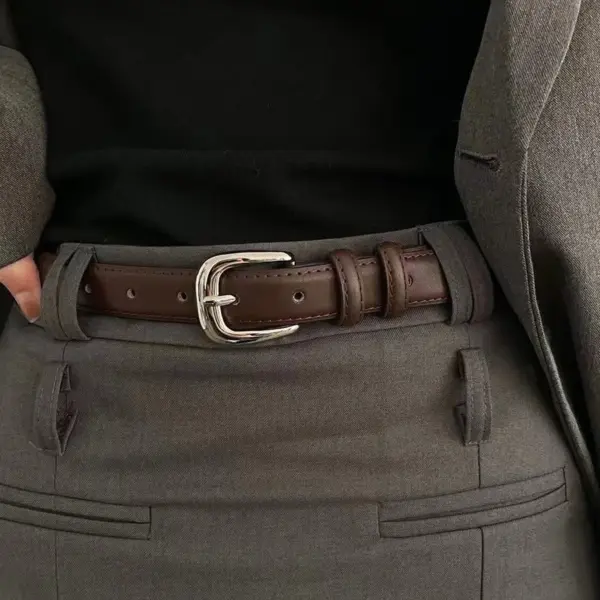 Vintage Leather Women's Belt for Casual Style - Image 6