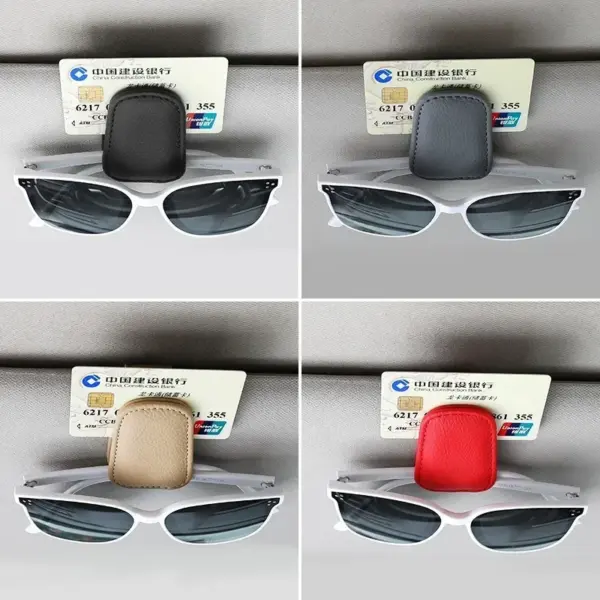 Magnetic Leather Sunglasses Holder Clip - Image 5