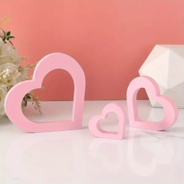 Wooden Valentine's Day Heart Decor Set - Image 4
