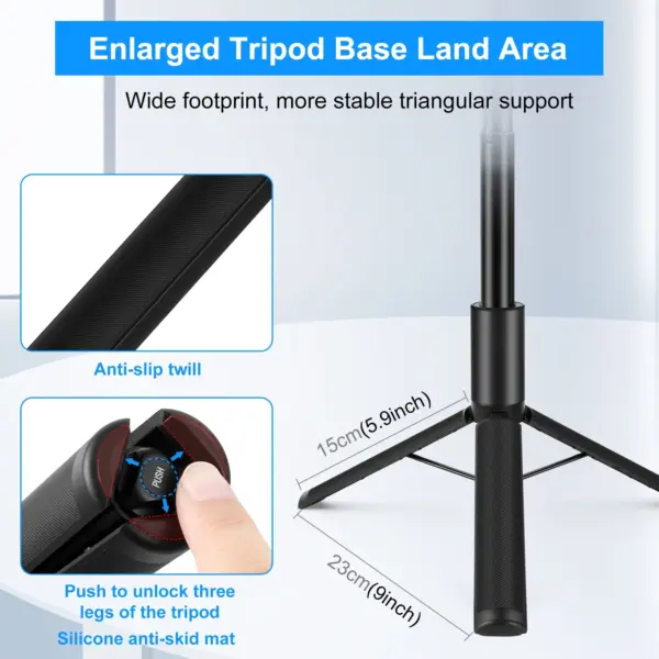 PULUZ Adjustable Aluminum Selfie Stick Tripod for Action Cameras - Image 3