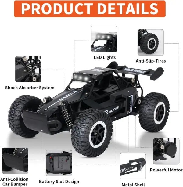 1:16 iOSN Off-road RC Car with LED Lights - Image 3