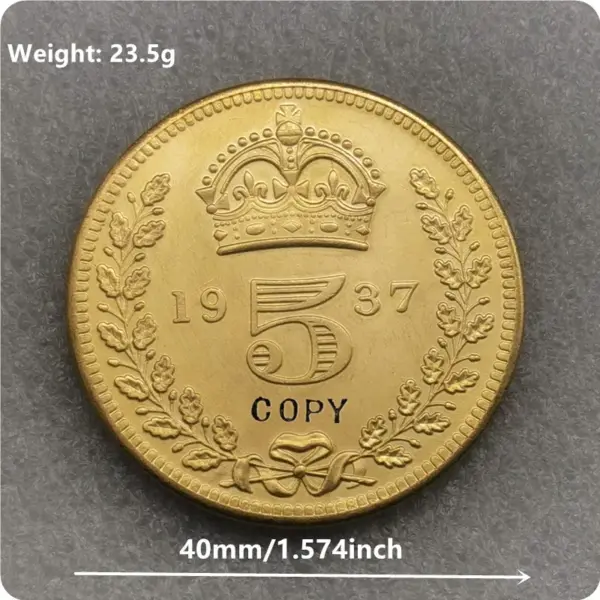 1937 UK Edward VIII Replica Coin Inggris - Image 3