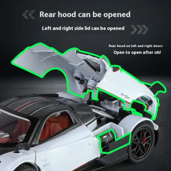 1:32 Pagani Huayra BC Diecast Car Model for Collectors - Image 4