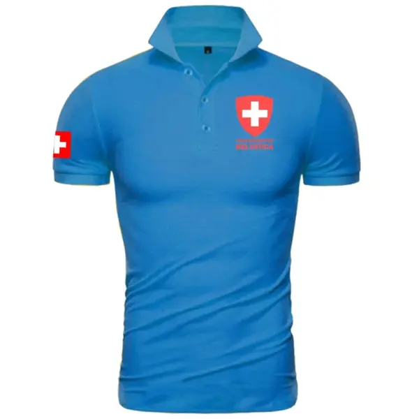 Swiss Confederation Men’s Short Sleeve Polo Shirt - Image 11