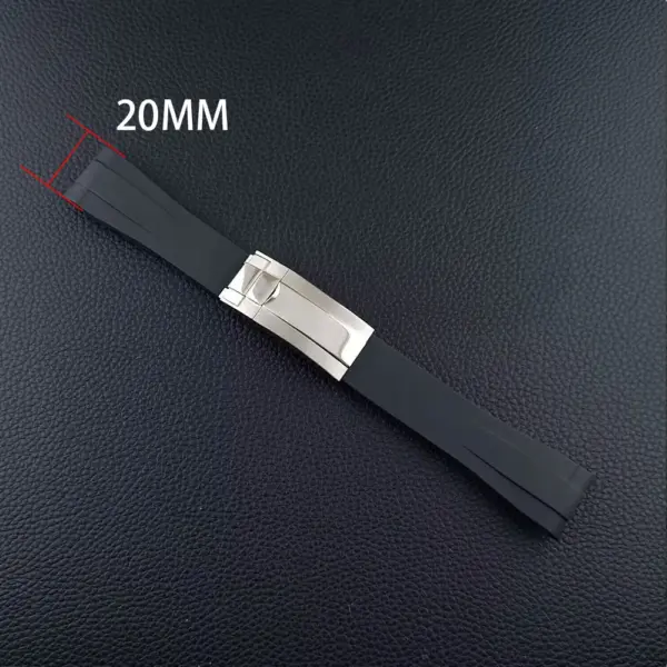 20mm Rubber Watch Strap with Stainless Steel Buckle - Image 6
