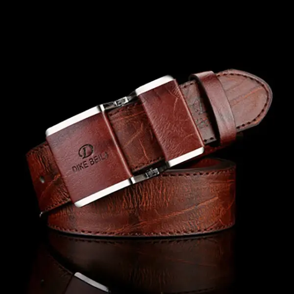 Men's Korean Casual Leather Belt with Smooth Buckle - Image 7