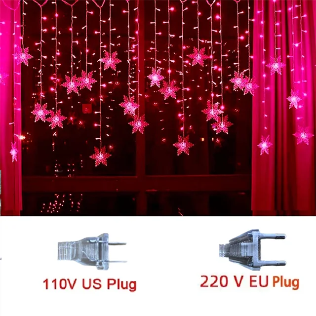 3.2M Snowflake LED Fairy Curtain Lights Waterproof Christmas Decor 11 3.2M Snowflake LED Fairy Curtain Lights Waterproof Christmas Decor - Image 11