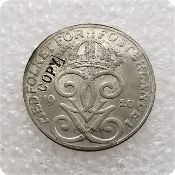 Sweden 1920 2 Ore Replica Coin Collectible - Image 2