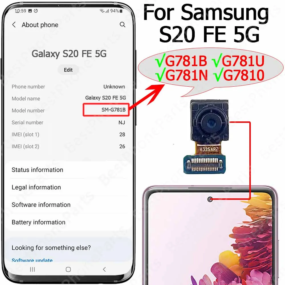 Original Front Camera Module for Samsung Galaxy S20 Series 8 Original Front Camera Module for Samsung Galaxy S20 Series - Image 8