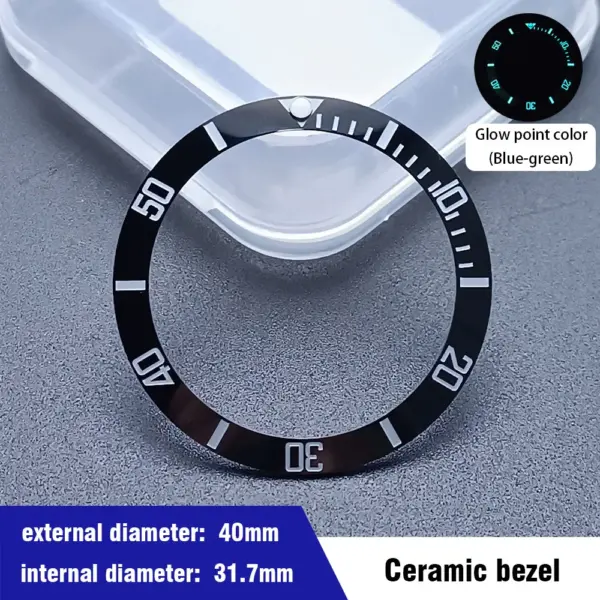 40mm Blue-Green Ceramic Aluminum Bezel Insert for Dive Watch - Image 21