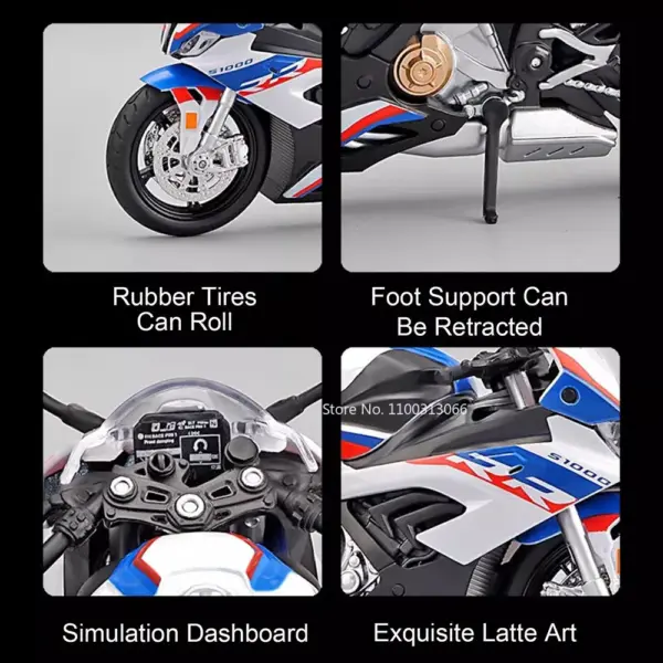 1:12 S1000RR HP4 Diecast Motorcycle Model - Image 4