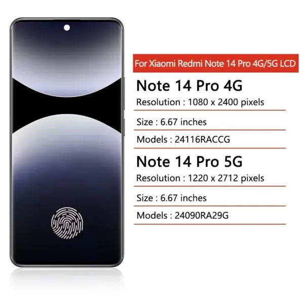 6.67 inches AMOLED Display for Xiaomi Redmi Note 14 Pro - Image 2