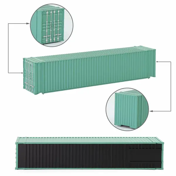 HO Scale 1:87 Shipping Container Set, 9 Colors - Image 4