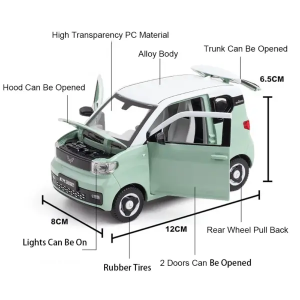 1:24 Scale WULING Station Wagon Miniev Car Model - Image 3