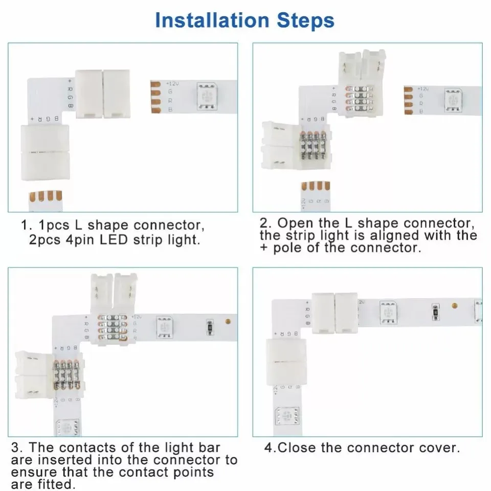 5-Pack LED Strip Connectors for 3528-5050 Strips 5 5-Pack LED Strip Connectors for 3528-5050 Strips - Image 5