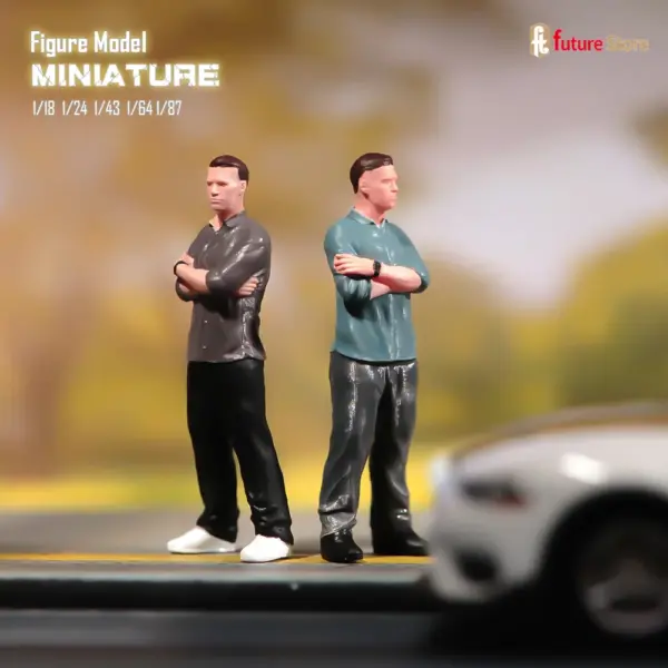 Miniature Male Figure Making a Phone Call for Car Display - Image 3