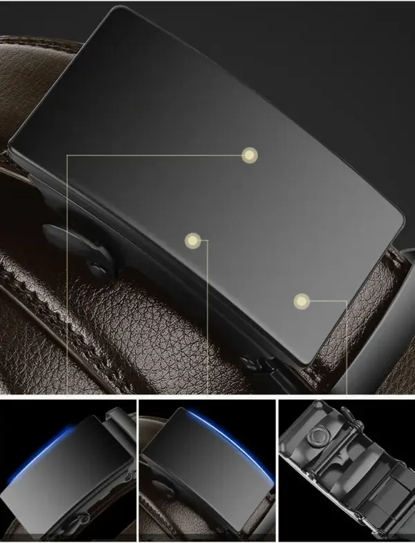 Men's Automatic Buckle Leather Business Belt - Image 4