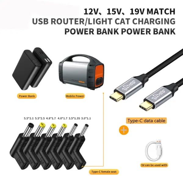 Universal USB C to DC Power Adapter Converter - Image 2