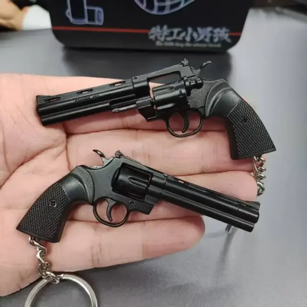 Miniature Desert Eagle Revolver Keychain Pendant - Image 2