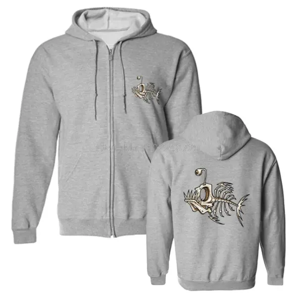 Bonefish Skull Fish Skeleton Hoodie for Men - Image 8