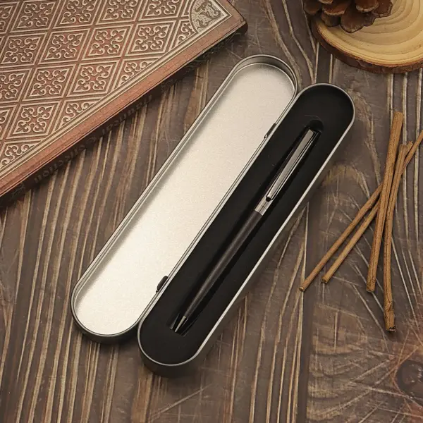 Premium Rosewood and Ebony Ballpoint Pen Set - Image 4