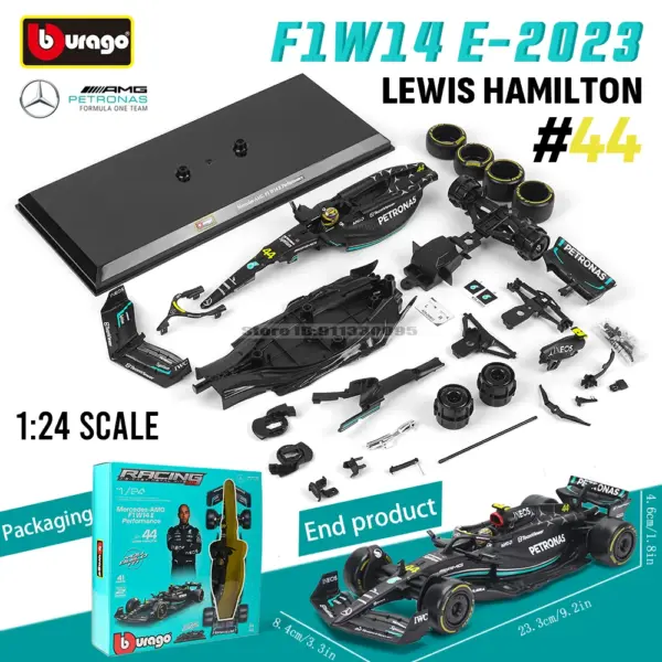 Bburago 1:24 2023 F1 Mercedes-AMG W14 Model - Image 8