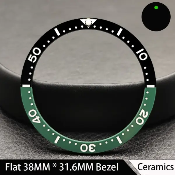 38mm Green Luminous Ceramic Watch Bezel Insert - Image 33