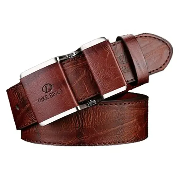 Men's Korean Casual Leather Belt with Smooth Buckle - Image 4