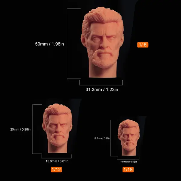 Unpainted 1/6-1/18 Anime Head Sculpt for DIY Fans - Image 21