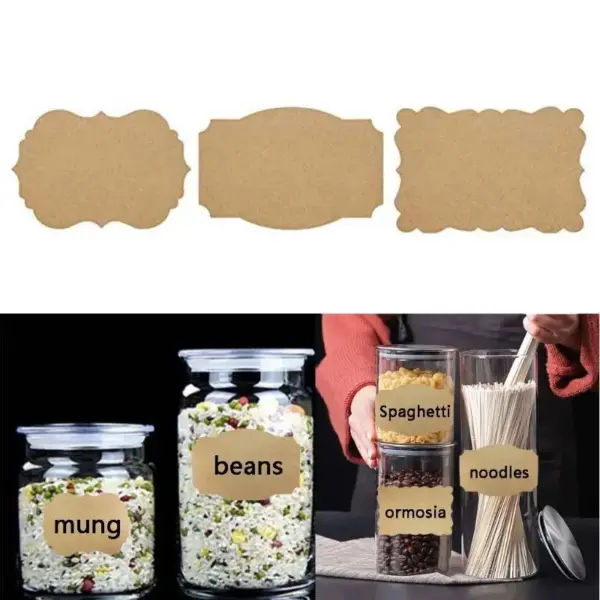 100 Pieces Kraft Label Stickers for Crafts and Packaging - Image 2